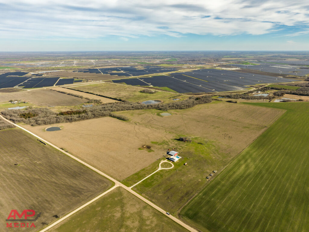 Aerial image of farm to convey benefits of Farm Credit Lending in Texas - Ekdahl Nelson Real Estate