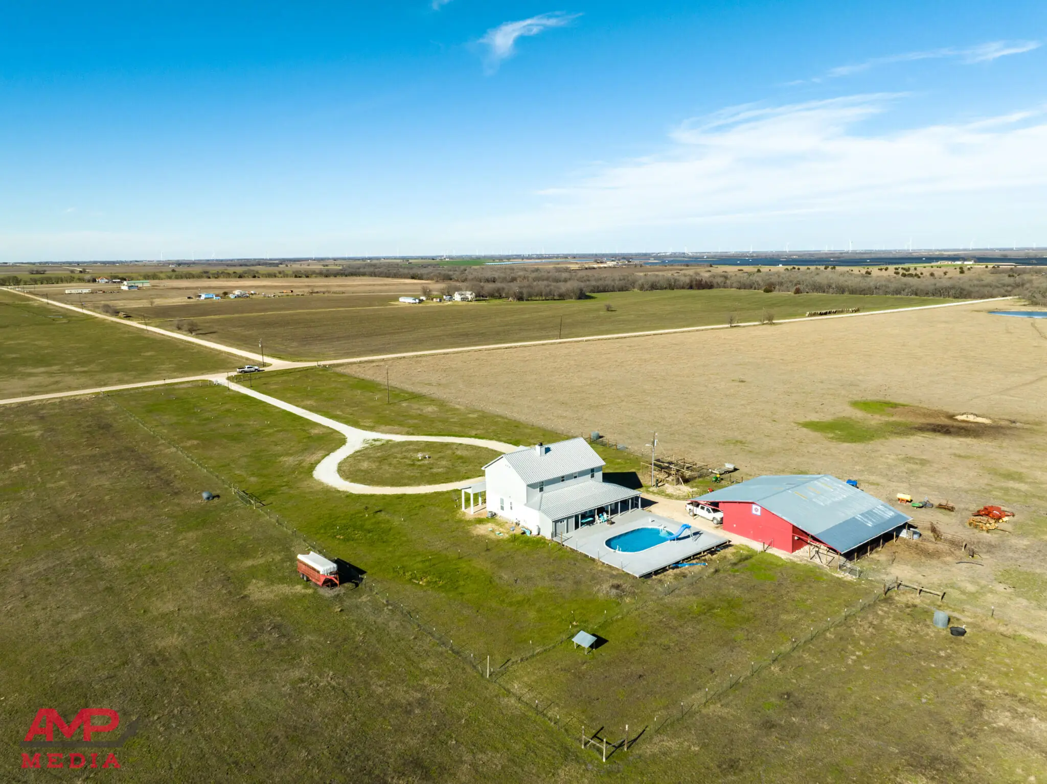 aerial image of a farm in West Texas - Ekdahl Nelson Real Estate